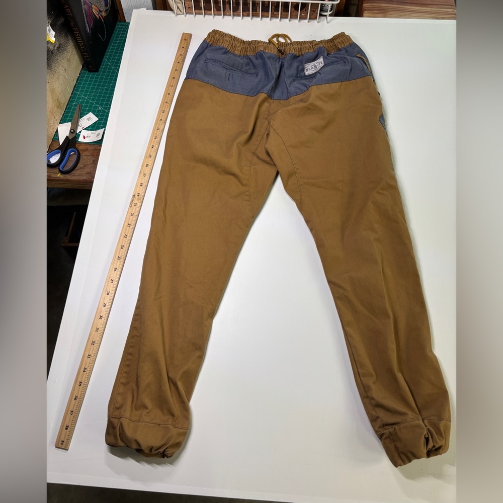 Red Ape Men’s Chino Jogger Pants L | Brown & Blue Two-Tone Casual - Picture 3 of 8